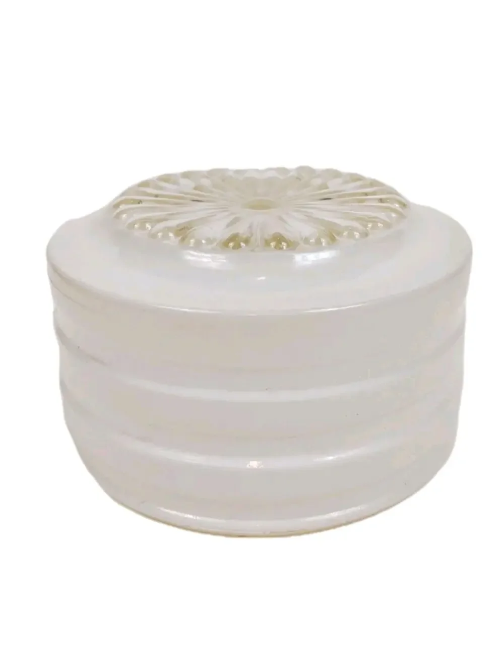 Vintage Ribbed Frosted White Clear Glass Ceiling Light Shade Drum Flush Mount 6